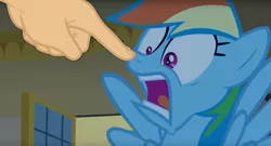 Size: 1665x900 | Tagged: boop, boop edit, derpibooru import, edit, edited screencap, finger, grannies gone wild, hand, non-consensual booping, rainbow dash, safe, screencap