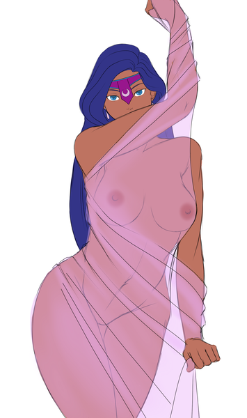 Size: 1830x3096 | Tagged: amira, arabian, armpits, artist:eve-ashgrove, belly button, breasts, busty amira, clothes, dark skin, derpibooru import, female, human, humanized, nipples, nudity, questionable, seductive, see-through, solo, solo female