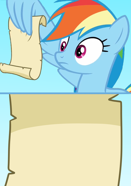 Size: 1140x1616 | Tagged: artist:saphire-systrine, derpibooru import, grannies gone wild, meme, meme template, rainbow dash, rainbow dash reading a scroll, rainbow dash reading a scroll original, safe, template, wing hands