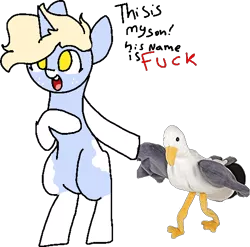 Size: 544x537 | Tagged: artist:nootaz, derpibooru import, oc, oc:fuck, oc:nootaz, safe, seagull, simple background, speech, transparent background, vulgar