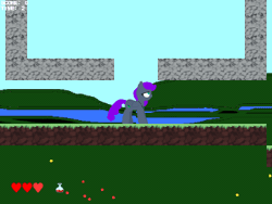 Size: 400x300 | Tagged: animated, code pony, demonstration, derpibooru import, development, fan game, game, hornet, oc, oc:emerald bolt, placeholder, safe, spear, unofficial characters only, weapon