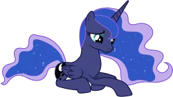 Size: 7860x4420 | Tagged: absurd resolution, accessory-less edit, alicorn, artist:90sigma, barehoof, derpibooru import, edit, editor:slayerbvc, female, looking down, mare, missing accessory, princess luna, safe, simple background, solo, transparent background, vector, vector edit