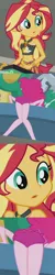 Size: 537x2686 | Tagged: suggestive, derpibooru import, edit, edited screencap, screencap, pinkie pie, sunset shimmer, equestria girls, equestria girls series, x marks the spot, ass, belly button, clothes, cropped, eyes on the prize, female, lesbian, midriff, shipping, sunsetpie, swimsuit