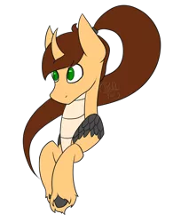 Size: 1024x1310 | Tagged: safe, artist:firepetalfox, derpibooru import, oc, oc:cellistalunarda, unofficial characters only, kirin, bust, ponytail, simple background, solo, transparent background