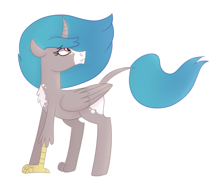 Size: 1023x887 | Tagged: safe, artist:ashidaii, derpibooru import, oc, oc:accordia, hybrid, pony, female, interspecies offspring, offspring, parent:discord, parent:princess celestia, parents:dislestia, simple background, solo, transparent background