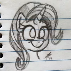 Size: 1322x1322 | Tagged: safe, artist:palmartz44, derpibooru import, starlight glimmer, pony, unicorn, cute, glimmerbetes, lined paper, smiling, solo, traditional art