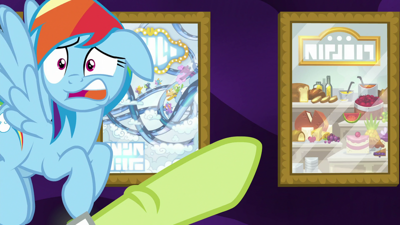 Size: 1920x1080 | Tagged: buffet, bust, derpibooru import, disappointed, grannies gone wild, granny smith, granny smith choosing poster, meme origin, pointing, portrait, rainbow dash, safe, screencap