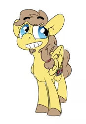 Size: 404x582 | Tagged: safe, artist:lilsunshinesam, derpibooru import, oc, oc:rory kenneigh, unofficial characters only, pegasus, pony, grin, smiling, solo