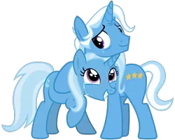 Size: 4000x3200 | Tagged: safe, artist:cheezedoodle96, derpibooru import, jack pot, trixie, pony, unicorn, grannies gone wild, .svg available, crying, cute, daaaaaaaaaaaw, diatrixes, duo, father and daughter, feels, female, grin, happy, hug, like father like daughter, looking at each other, male, mare, raised hoof, simple background, smiling, squee, stallion, svg, tears of joy, transparent background, vector