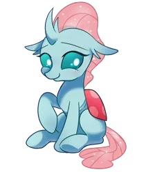 Size: 2000x2338 | Tagged: artist:sion-ara, changedling, changeling, cute, cuteling, derpibooru import, diaocelles, female, high res, ocellus, raised hoof, safe, simple background, solo, transparent background, weapons-grade cute