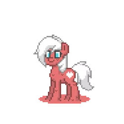 Size: 622x622 | Tagged: safe, derpibooru import, oc, oc:velvet love, unofficial characters only, goo pony, original species, pony, pony town, blue eyes, female, red, simple background, solo, transparent background, white hair