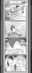 Size: 1451x3300 | Tagged: alicorn, artist:loreto-arts, blushing, comic:friendship is innuendo, comic:friendship is innuendo vol. 2, derpibooru import, exhausted, female, fluttershy, flutterspike, male, monochrome, princess ember, rainbow dash, rainbowspike, safe, shipping, spike, spike gets all the mares, spread wings, straight, this might end in snu-snu, twilight sparkle, twilight sparkle (alicorn), wingboner, winged spike, wings