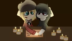 Size: 762x436 | Tagged: safe, artist:chochi-chan, derpibooru import, ponified, pony, damien thorn, ouija, ouija board, pip pirrup, south park