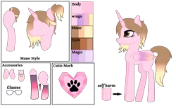 Size: 4228x2600 | Tagged: safe, artist:cindydreamlight, derpibooru import, oc, oc:cindy, unofficial characters only, alicorn, pony, colored wings, female, glasses, mare, multicolored wings, reference sheet, simple background, solo, transparent background