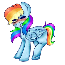 Size: 2500x2500 | Tagged: safe, artist:adostume, derpibooru import, rainbow dash, pegasus, pony, :p, blushing, cute, dashabetes, female, happy, mare, raspberry, silly, simple background, smiling, solo, tongue out, transparent background