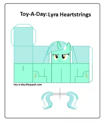 Size: 600x699 | Tagged: artist:grapefruitface1, box pony, craft, derpibooru import, lyra heartstrings, papercraft, safe, solo, toy a day