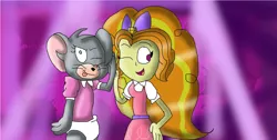 Size: 1214x614 | Tagged: safe, artist:adagiolove19867, derpibooru import, adagio dazzle, equestria girls, hanna barbera, puss gets the boot, tom and jerry, tuffy mouse