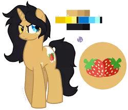 Size: 1043x899 | Tagged: safe, artist:zafara1222, derpibooru import, oc, oc:berry patch, unofficial characters only, unicorn, adopted offspring, base used, female, freckles, heterochromia, mare, parent:big macintosh, parent:fluttershy, parents:fluttermac, reference sheet, simple background, solo, transparent background