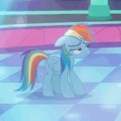 Size: 268x268 | Tagged: safe, derpibooru import, screencap, rainbow dash, pegasus, pony, grannies gone wild, animated, bored, cropped, cute, dancing, dashabetes, female, floppy ears, frustrated, gif, madorable, mare, party reluctantly, rainbow dash is not amused, solo, unamused