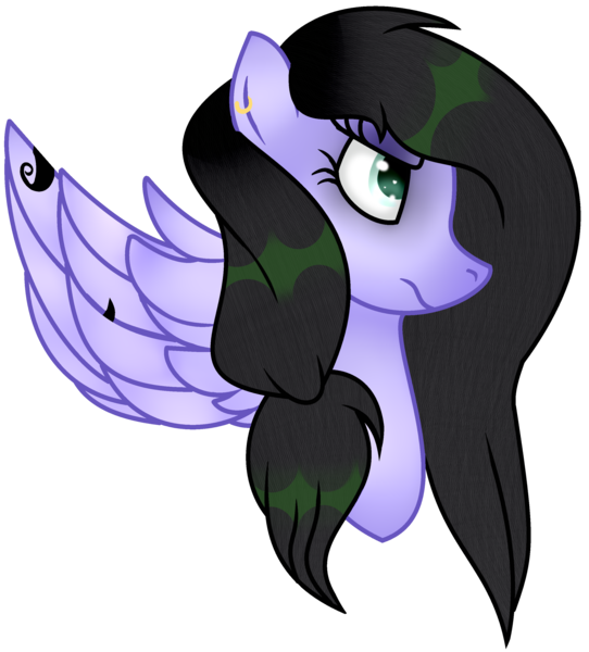 Size: 3045x3368 | Tagged: safe, artist:bluemoonbluepony, derpibooru import, oc, oc:dark light, unofficial characters only, pegasus, pony, bust, female, high res, mare, portrait, simple background, solo, traditional art, transparent background