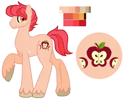 Size: 1050x838 | Tagged: safe, artist:zafara1222, derpibooru import, oc, oc:rosy mcintosh, unofficial characters only, earth pony, pony, base used, freckles, male, offspring, parent:big macintosh, parent:fluttershy, parents:fluttermac, reference sheet, simple background, solo, stallion, transparent background, unshorn fetlocks