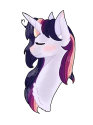 Size: 1465x1971 | Tagged: safe, artist:sparkledashyt, derpibooru import, oc, oc:celestial moon, pony, unicorn, bust, eyes closed, female, magical lesbian spawn, mare, offspring, parent:rainbow dash, parent:twilight sparkle, parents:twidash, portrait, simple background, solo, transparent background