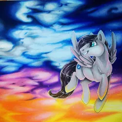 Size: 894x894 | Tagged: safe, artist:karzii, derpibooru import, oc, oc:helicity, unofficial characters only, pegasus, pony, male, solo, traditional art