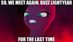 Size: 1382x804 | Tagged: derpibooru import, edit, edited screencap, editor:anonymous, my little pony: the movie, reference, safe, screencap, tempest shadow, toy story 2, zurg