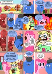 Size: 600x848 | Tagged: safe, artist:imbriaart, derpibooru import, pinkie pie, earth pony, pony, comic:magic princess war, adventure time, clothes, comic, crossover, star butterfly, star vs the forces of evil