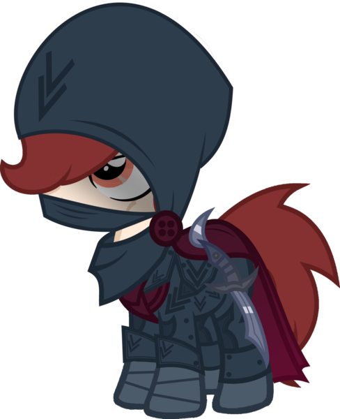 Size: 1280x1575 | Tagged: safe, artist:fletcherthehuntress, derpibooru import, oc, oc:cleo, earth pony, pony, armor, dagger, female, filly, ninja, simple background, solo, transparent background, weapon