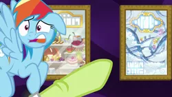 Size: 1920x1080 | Tagged: safe, derpibooru import, edit, edited screencap, screencap, granny smith, rainbow dash, pony, grannies gone wild, context in comments, granny smith choosing poster, meme