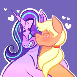 Size: 3000x3000 | Tagged: applejack, artist:webkore, derpibooru import, female, glimmerjack, lesbian, safe, shipping, starlight glimmer