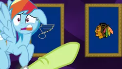 Size: 1920x1080 | Tagged: chicago blackhawks, derpibooru import, edit, edited screencap, exploitable meme, grannies gone wild, granny smith, granny smith choosing poster, hockey, ice hockey, meme, nhl, rainbow dash, rivalry, safe, screencap, sports, st. louis blues