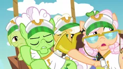 Size: 1920x1080 | Tagged: apple rose, auntie applesauce, cat, derpibooru import, gold horseshoe gals, goldie delicious, grannies gone wild, granny smith, safe, screencap