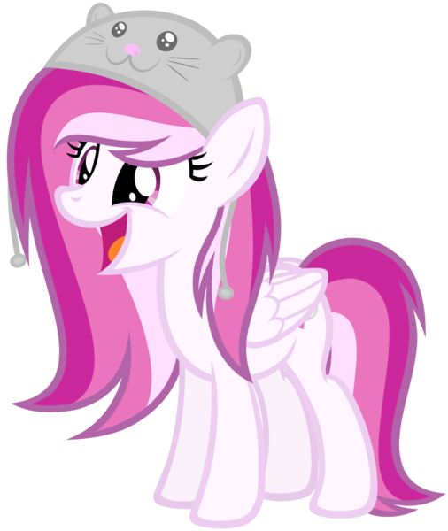 Size: 846x1003 | Tagged: safe, artist:comfydove, derpibooru import, oc, oc:comfy dove, unofficial characters only, pegasus, pony, cute, digital art, female, happy, hat, mare, ocbetes, open mouth, paint.net, simple background, solo, standing, transparent background, vector