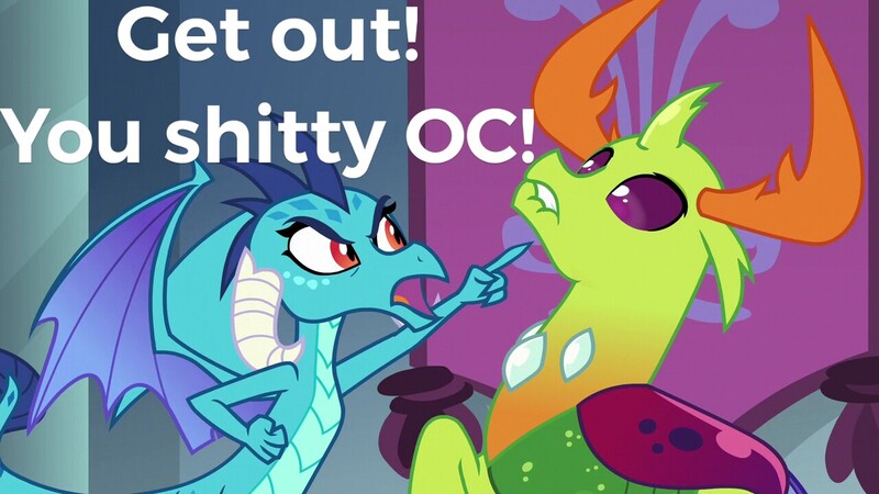 Size: 1280x720 | Tagged: abuse, caption, changedling, changeling, derpibooru import, edit, edited screencap, king thorax, princess ember, sad, safe, school daze, screencap, shitposting, thorabuse, thorax, vulgar