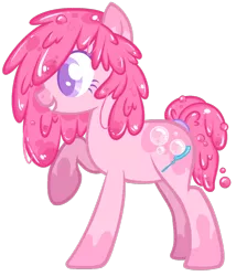 Size: 1024x1197 | Tagged: safe, artist:jadeyhooves, derpibooru import, oc, oc:chewy gum, goo pony, original species, pony, female, mare, simple background, solo, transparent background