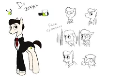 Size: 4360x2992 | Tagged: safe, artist:mr100dragon100, derpibooru import, ponified, pony, clothes, dr jekyll, dr jekyll and mr hyde, henry jekyll, reference sheet, solo, story included