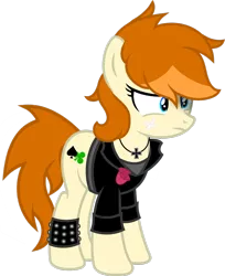 Size: 1280x1566 | Tagged: safe, artist:fletcherthehuntress, derpibooru import, oc, oc:cliff aces, earth pony, pony, clothes, female, flower, jacket, mare, rose, simple background, solo, transparent background