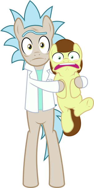 Size: 5615x11144 | Tagged: safe, artist:jhayarr23, derpibooru import, pony morty, pony rick, ponified, earth pony, pony, grannies gone wild, absurd resolution, background pony, clothes, colt, male, morty smith, rick and morty, rick sanchez, simple background, stallion, transparent background, vector