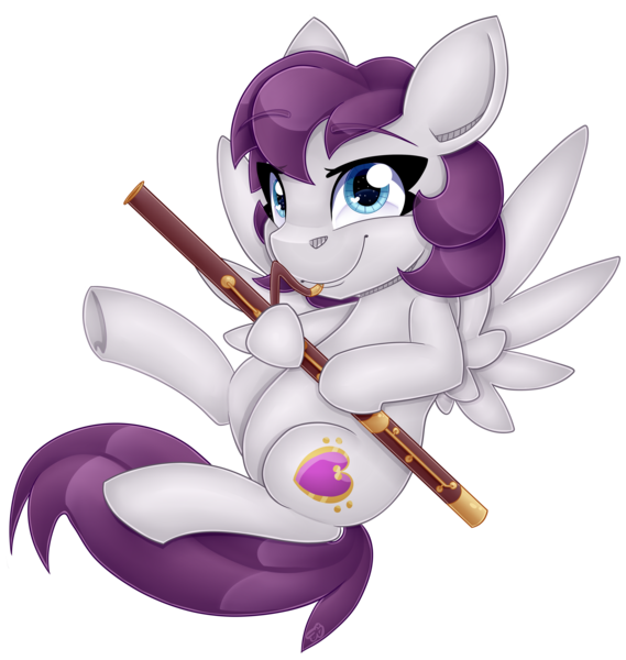 Size: 4745x5000 | Tagged: safe, artist:partylikeanartist, derpibooru import, oc, ponified, pegasus, pony, absurd resolution, bassoon, flying, looking at you, musical instrument, simple background, solo, transparent background, wingding eyes