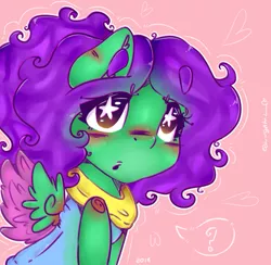 Size: 1024x1000 | Tagged: safe, artist:yunieelloa, derpibooru import, oc, oc:lugaluz, unofficial characters only, pegasus, pony, female, mare, solo, starry eyes, two toned wings, wingding eyes