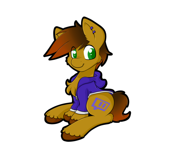 Size: 2000x1800 | Tagged: safe, artist:billysan727, derpibooru import, oc, oc:twitchyylive, pony, 2019 community collab, derpibooru community collaboration, clothes, hoodie, simple background, sitting, solo, transparent background, twitch, unshorn fetlocks