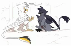 Size: 2560x1652 | Tagged: safe, artist:hioshiru, derpibooru import, oc, oc:kate, oc:kej, unofficial characters only, gryphon, couple, griffonized, griffon oc, k+k, oc x oc, shipping, simple background, species swap, white background