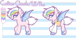 Size: 949x478 | Tagged: safe, artist:l-ostboy, derpibooru import, oc, oc:cotton clouds, unofficial characters only, bat pony, bat pony oc, solo