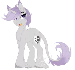 Size: 1024x959 | Tagged: safe, artist:jacobdawz, derpibooru import, oc, oc:thespia, unofficial characters only, classical unicorn, unicorn, alternate universe, cloven hooves, gift art, leonine tail, simple background, solo, transparent background, unshorn fetlocks