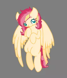 Size: 661x777 | Tagged: safe, artist:jaysey, derpibooru import, oc, unofficial characters only, pegasus, pony, base used, blank flank, female, gray background, magical lesbian spawn, mare, offspring, parent:fluttershy, parent:sunset shimmer, parents:sunshyne, simple background, solo