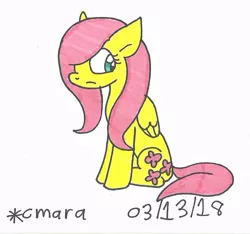 Size: 788x739 | Tagged: artist:cmara, derpibooru import, fluttershy, safe, solo, traditional art