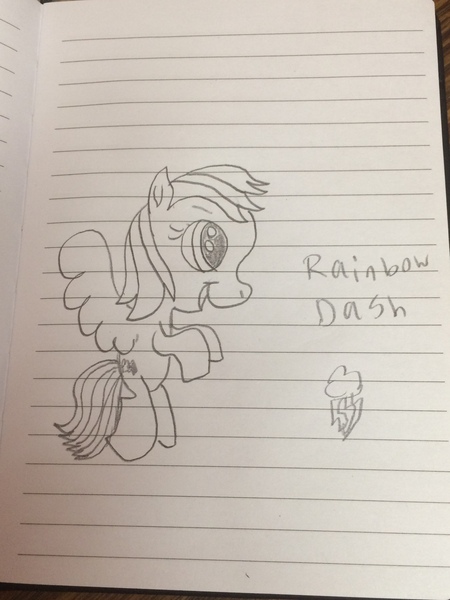 Size: 2448x3264 | Tagged: artist:smurfettyblue, derpibooru import, lined paper, rainbow dash, safe, solo, text, traditional art