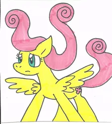 Size: 656x727 | Tagged: safe, artist:cmara, derpibooru import, fluttershy, pegasus, pony, female, mare, simple background, solo, spread wings, traditional art, white background, wings